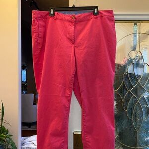 Talbots Bold Pink Weekend Chino Pants, Size 16W.